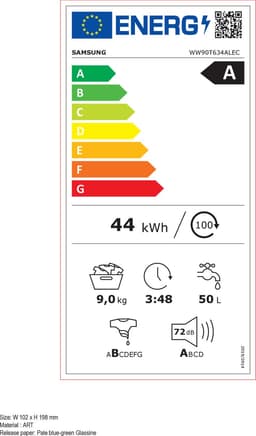 Samsung WW90T634ALE - Autodose - 6000 serie - Wasmachine - 10% zuiniger dan energielabel A — thumbnail 2