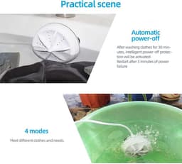 Mini Wasmachine - 2kg Wascapaciteit - Camping Wasmachine en Vaatwasser - Mini Wasmachine met Centrifuge - Kleine Wasmachine - Kleine Vaatwassers - Handwasmachine - Voor Kleine Was — thumbnail 2