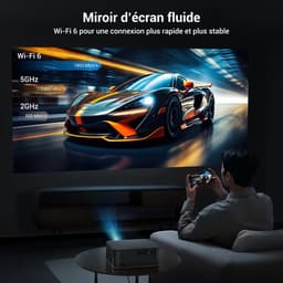 SnelShoppen - 4K Ultra HD Projector met 1500 ANSI, Autofocus, Keystone, WiFi 6 & Bluetooth 5.2, 300” Scherm, 50% Zoom, Compatibel met Mobiel/TV-Stick/ — thumbnail 3