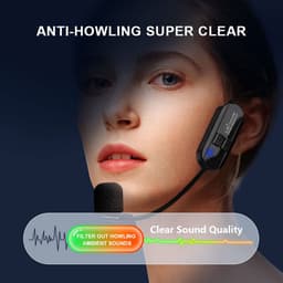 SnelShoppen - Draadloze Microfoon Headset 2,4 G met 50 m Bereik, Oplaadbare Hoofdbeugel Microfoon voor Luidspreker, Reisleider, Fitness en Dansleraar — thumbnail 2