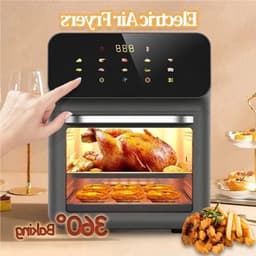 Heteluchtfriteuse – Airfryer - Airfryer Oven - 12L - 1350W - LED Touchscreen - Olievrije Heteluchtfriteuse - Multifunctioneel Convectoroven - Kijkvenster - Grote Capaciteit - Zwart — thumbnail 4