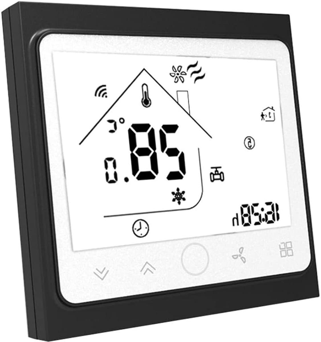 Slimme Thermostaat - Kamerthermostaat Verwarming Koeling - Comfort Thuis Creëren - 0.5 Graden Nauwkeurigheid - 2P 4P WIFI - Wit Zwart — afbeelding 1