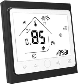 Slimme Thermostaat - Kamerthermostaat Verwarming Koeling - Comfort Thuis Creëren - 0.5 Graden Nauwkeurigheid - 2P 4P WIFI - Wit Zwart — thumbnail 1