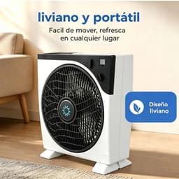 House Of Atelier - Boxventilator - Vloerventilator - Krachtige Luchtstroom - 3 Uur Timer - 3 Snelheden - 41x 37.5 cm - Wit/Grijs — thumbnail 5