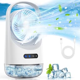 Draagbare airconditioners - draagbare luchtkoeler met 120° autorotatie, luchtkoeler met 7-kleuren nachtlampje en Force 3 winden, airconditioner met kantoor, slaapkamer, kamer, huis en camping — thumbnail 1