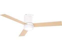 NordHaus Plafondventilator met Geïntegreerde LED-verlichting 112 cm – Afstandsbediening – 3 Snelheden – Timerfunctie – Wit/Natuurhout — afbeelding 1
