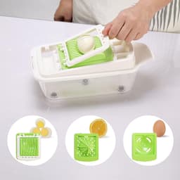 Multifunctionele Mandoline - Keukengereedschap Set - Groenten Snijden - 19-in-1 Functies - 1.3L Capaciteit - Groen Wit — thumbnail 2