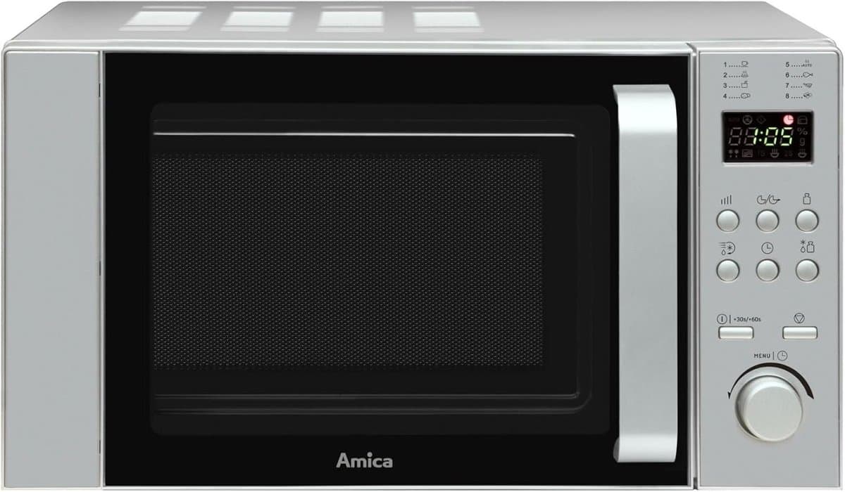 Magnetron Oven - Keukenapparaat - Maaltijden Opwarmen - Met Grillfunctie - 20 Liter - Zilver Grijs — afbeelding 1