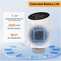 Slimme Radiatorthermostaat - Verwarming Bediening - Energie Besparen - App Afstandsbediening - M30x1.5mm - Wit — thumbnail 5