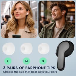 kwmobile 6x cover voor in-ear oortjes geschikt voor JBL Wave Beam / Beam 2 / Wave 200TWS - Vervangende oordopjes van siliconen in wit - 3 maten — thumbnail 2