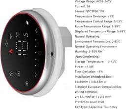 Slimme Thermostaat - WiFi Thermostaat - Energie Besparen - Programmeerbaar 7 Dagen - 16A - Zwart — thumbnail 4
