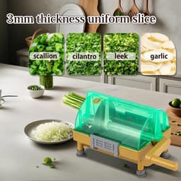 Groentehakselaar - Keuken Snijder - Snel Ingrediënten Snijden - Hoge Capaciteit - 750g Per Keer - Zilver — thumbnail 1