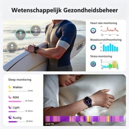 Blackview Smartwatch Dames - AMOLED Smartwatches Heren - Smartwatch Stappenteller Horloge - Sporthorloge - Activity Tracker - Hartslagmeter - Saturatiemeter - Bellen | Oproepen - Hartslag - SpO2 - Geschikt voor iOS/Android - Zwart — thumbnail 5