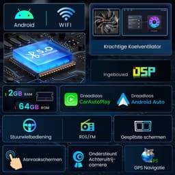 Awesafe 6.86 Inch Autoradio - Geschikt Voor Ford Ka 2008 t/m 2014 - Draadloos Apple CarPlay & Android Auto - 2GB+64GB - Android 15.0 Systeem - Bluetooth & Wifi - GPS Navigatie - Radio Scherm - 2008 2009 2010 2011 2012 2013 2014 — thumbnail 4