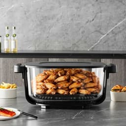 Just Perfecto Draagbare Glazen Airfryer – Totale Capaciteit 5,5 L, 1,5 L + 4 L Transparante Glazen Mandjes, Olievrije Heteluchtfriteuse — thumbnail 5
