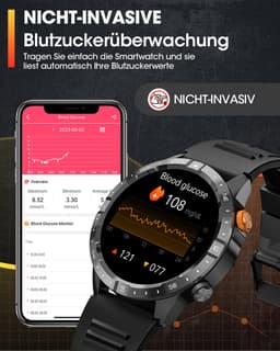 FOSMET Smartwatch Heren - Militair - 1,43" AMOLED Display - 1000mAh Accu - Hartslagmeter - HRV - SpO2 - Slaapmonitor - 70+ Sportmodi - IP68 Waterdicht - Fitness Tracker - Stappenteller - Compatibel met iOS/Android - Cadeau voor Mannen — thumbnail 4