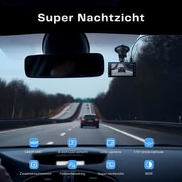 SNJY® Dashcam voor Auto - Auto Camera - Dashcam Voor en Achter - 2,5K - 170° Groothoek - Zwart — thumbnail 4