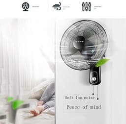 Wandventilator Zwenkbaar - Elektrische Ventilator - Ruimte Koelen - Krachtige Motor - 45 cm - Zwart — thumbnail 4