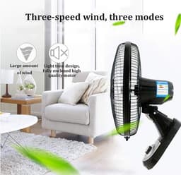 Wandventilator - Muurventilator - Ruimte Koelen - App Bedienbaar - 43x50cm - Zwart — thumbnail 2