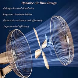 Industriële Wandventilator - Hoge Snelheid Fan - Werkplaats Koeling - Intelligente Afstandsbediening - 43 cm - Zwart — thumbnail 3