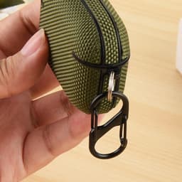 Geschikt voor AirPods Pro 3 Hoesje Nylon Waterproef met Aanhanggesp Blauw — thumbnail 2