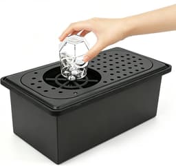 Hogedruk Glasspoeler - Bekerwasmachine Spoelbak - Snel Glazen Reinigen - Afneembaar Ontwerp - 33.8x19x14.3cm - Zilver — thumbnail 1