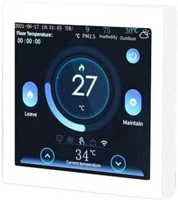 Slimme Thermostaat - Verwarmingsthermostaat Vloerverwarming - Energie Besparen - Wekelijks Programmeerbaar - 86x86x15 mm - Wit — thumbnail 1