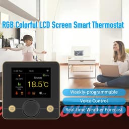 Slimme thermostaat - Digitale regelaar - Boiler temperatuur - Wekelijks programmeerbaar - 2.8 inch display - Zilver — thumbnail 3