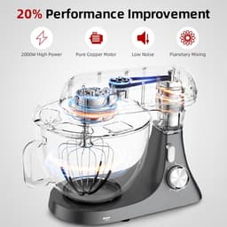 SnelShoppen - Ecunafix 3-1 Multifunctionele Keukenmachine 2000 W - Blender, Mixer, Hakmolen, RVS, 3-in-1 Keuken Gadget voor Koken, Bakken, Smoothies, — thumbnail 4