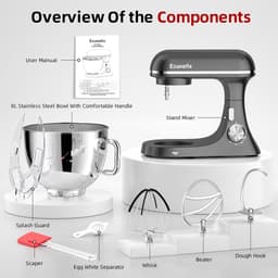 SnelShoppen - Ecunafix 3-1 Multifunctionele Keukenmachine 2000 W - Blender, Mixer, Hakmolen, RVS, 3-in-1 Keuken Gadget voor Koken, Bakken, Smoothies, — thumbnail 2