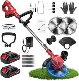 ApexArte® Grasmaaier Elektrisch - Grastrimmers met Accu - Rood — thumbnail 1