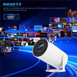 SnelShoppen - Draagbare Miniprojector 4K 1080p Full HD, Wifi 6, Bluetooth 5.0, 180 Graden Rotatie, Automatische Keystone-Correctie voor Thuisbioscoop, — thumbnail 1