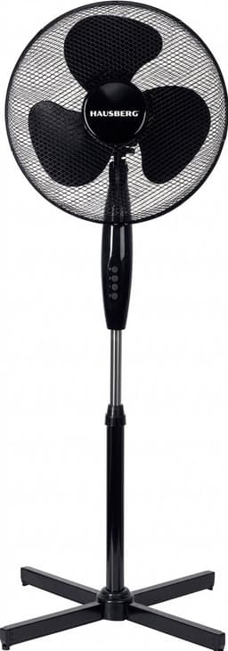 Staande Ventilator – 16 inch – 3 Snelheden – Oscillatiefunctie – Verstelbare Hoogte – Stil (≤65 dB) – 40-55W – Metalen Rooster – Zwart — thumbnail 1
