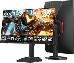 KOORUI G2721E 27 Inch Gaming Monitor - 320Hz Fast IPS PC Monitor - 1ms - HDR400 - 98% DCI-P3 - HDMI 2.1 & DisplayPort 1.4 - Zwart — thumbnail 2