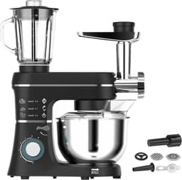 Staande Keukenmixer - Keukenmachine Elektrisch - Thuis Bakken en Mixen - 5-in-1 Multifunctioneel - 10 Liter Kom - Zwart — thumbnail 1