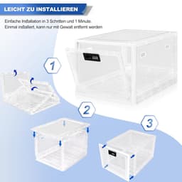 Thijox - Transparante Afsluitbare Doos met Cijferslot, Veiligheidsbox voor Medicijnen, Mobiele Telefoon, Snacks, Stapelbare Opbergdoos voor Koelkast ( — thumbnail 2
