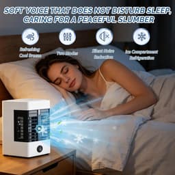 Mini airco draagbaar USB 5-in-1 luchtkoeler met timer, luchtbevochtiger en waterreservoir 375 ml — thumbnail 3