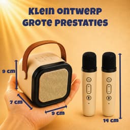 DUTCHPOWER Karaoke Set met 2 Draadloze Microfoons - Roze - Bluetooth 5.3 Speaker - USB-C Oplaadbaar - LED Lichteffecten — thumbnail 5