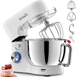 Keukenmachine - Mixer Deegmaker - Bakken en Koken - Stille Krachtige Motor - 5 Liter Kom - Wit — thumbnail 1