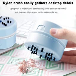 Mini Handheld Tafelstofzuiger Blauw, Bureauaccessoire voor Diamant Nail Art Gereedschap, Compact Stofzuiger voor Nagelpoeder en Bureaustof — thumbnail 2