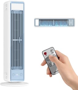 Bladeloze torenventilator - Tafelventilator - Ventilatoren - Ventilatoren staand - Tafel ventilator geluidloos - Ventilatoren verkoeling - 5 snelheidsstanden - Wit - ABS/PC/POK — thumbnail 1