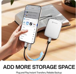 Externe SSD - Snelle opslag - Bestanden overzetten - Ultrasnelle prestaties - 128 GB - Wit — thumbnail 5
