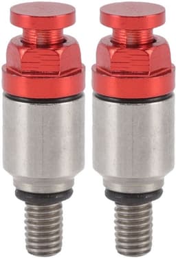 Twee M5x0.8 aluminium voorvork-uitblaasventielen/overdrukventielen, Geschikt voor CRF150R CR125R CR250R CRF250R, rood. — thumbnail 1