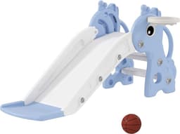 Kinderrutsche, 3 in 1, Kleinkinderrutsche mit Basketballkorb, Rutsche mit Basketball für Kinder 1 bis 3 Jahre, Indoor, Blau 106 x 51,5 x 52 cm — thumbnail 1