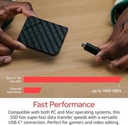 Externe SSD - Draagbare Opslag - Snelle Data Transfer - Compact Ontwerp - 512 GB - Zwart — thumbnail 4