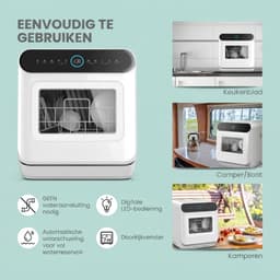 VALI® Mini Vaatwasser - 6L - Campinggebruik - Tafelvaatwasser - Wit - 44cm x 42cm x 47cm — thumbnail 4
