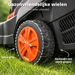 FlinQ Accu Grasmaaier - Incl Accu & Oplaadstation - 32cm maaibreedte - 3 instelbare maaihoogtes - Gazonoppervlakte: tot 130 m² - 25L grasopvangbak - 3800 toeren per minuut — thumbnail 1