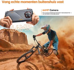 Robuuste Smartphone - CUBOT Kingkong ES 5 - 6,88" 120Hz - 12GB RAM - 128GB ROM - 7000 mAh 33W - Android 16 - 4G Dual SIM - IP68/IP69K - NFC - GPS - 2026 nieuw - Oranje — thumbnail 2