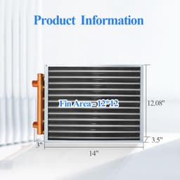 Warmtewisselaar - Lucht-water unit - Wonen verwarmen - Hoge warmteoverdracht - 12x12 inch - Zwart — thumbnail 5