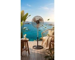 Krachtige Statiefventilator - Tafelventilator- 80W - 50CM - 3 Snelheden - Zwart — afbeelding 1